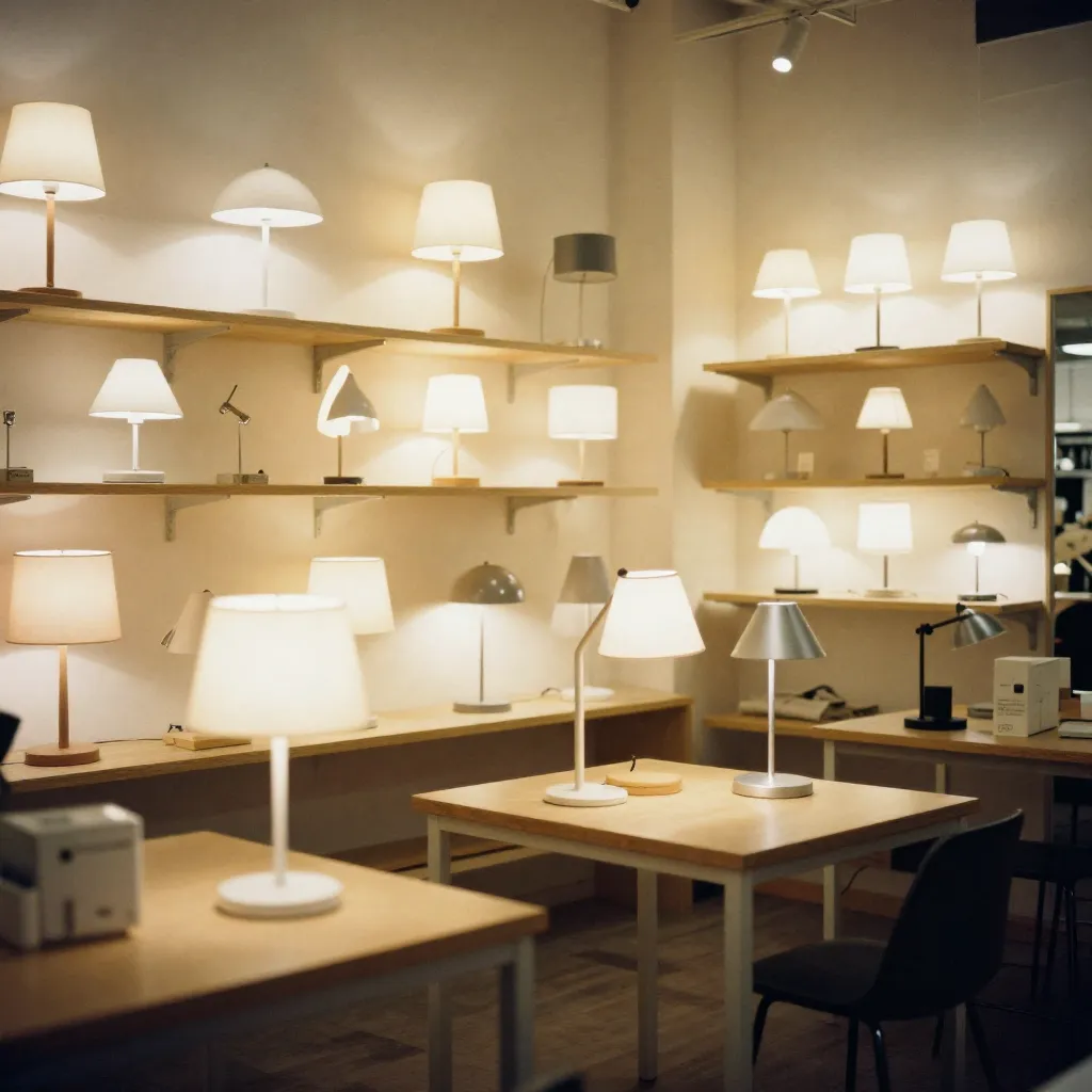 Lámpara de lectura elegante sobre escritorio