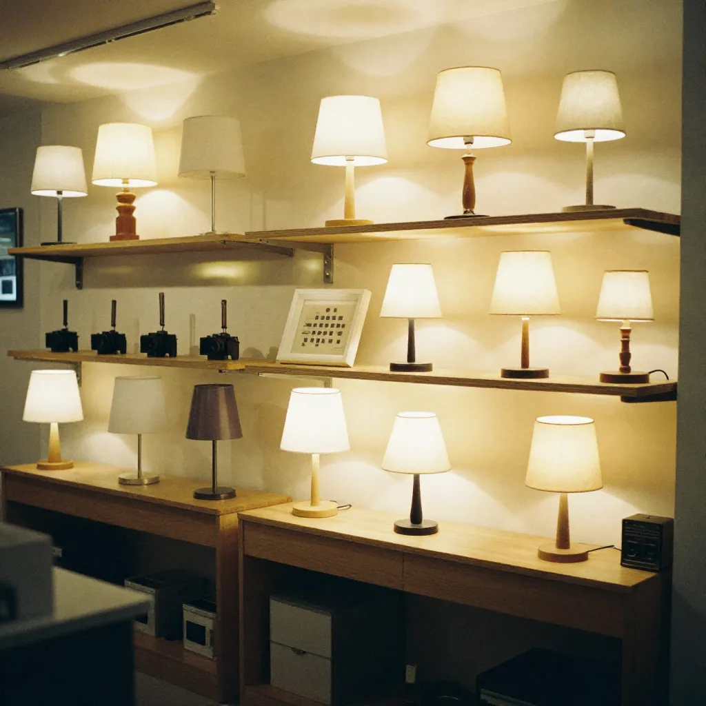 Lámpara con clip metálica plateada